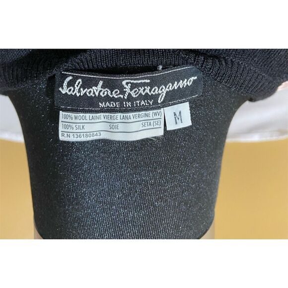 Salvatore Ferragamo Women's Floral Cardigan Sweater Black Size M - Picture 5 of 5